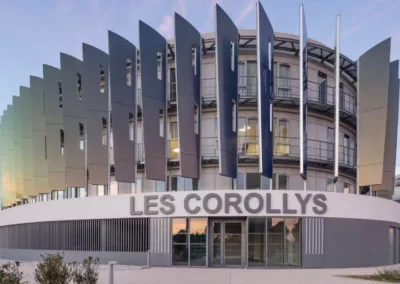 Facade bâtiment corolles Montpellier avec panneau alucobond