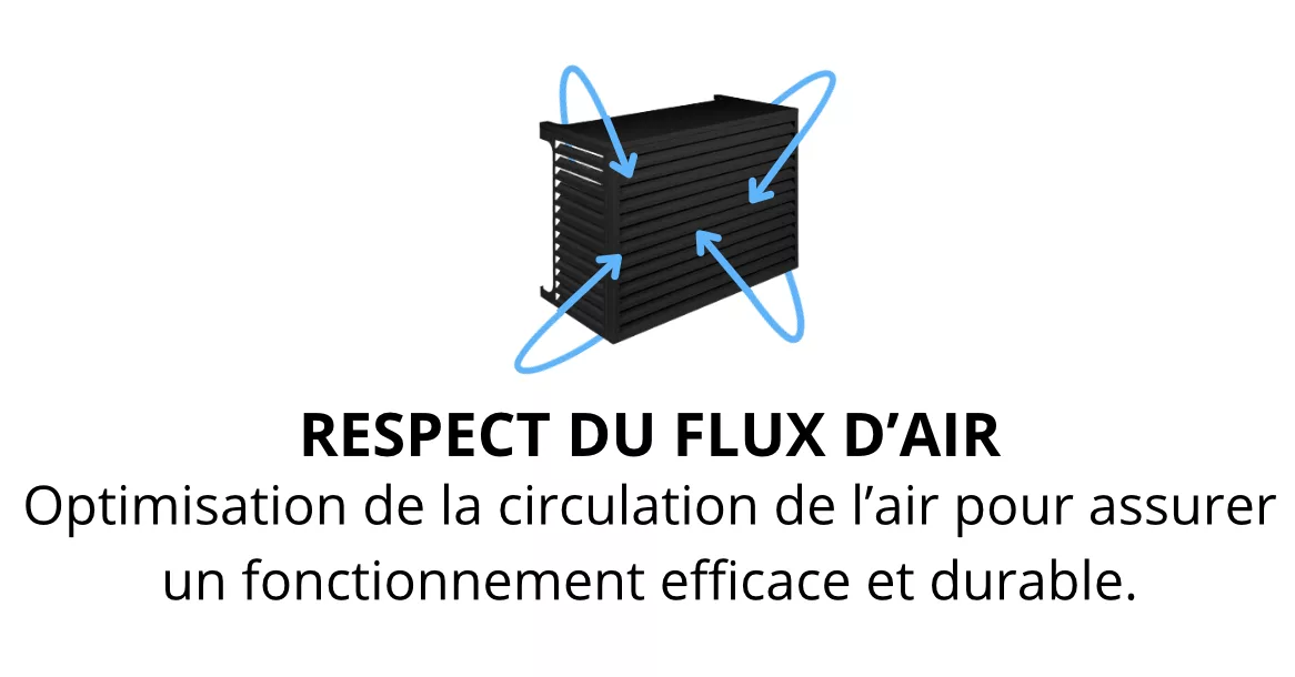 Cache clim avantage solandis Cache clim respect du flux d'air