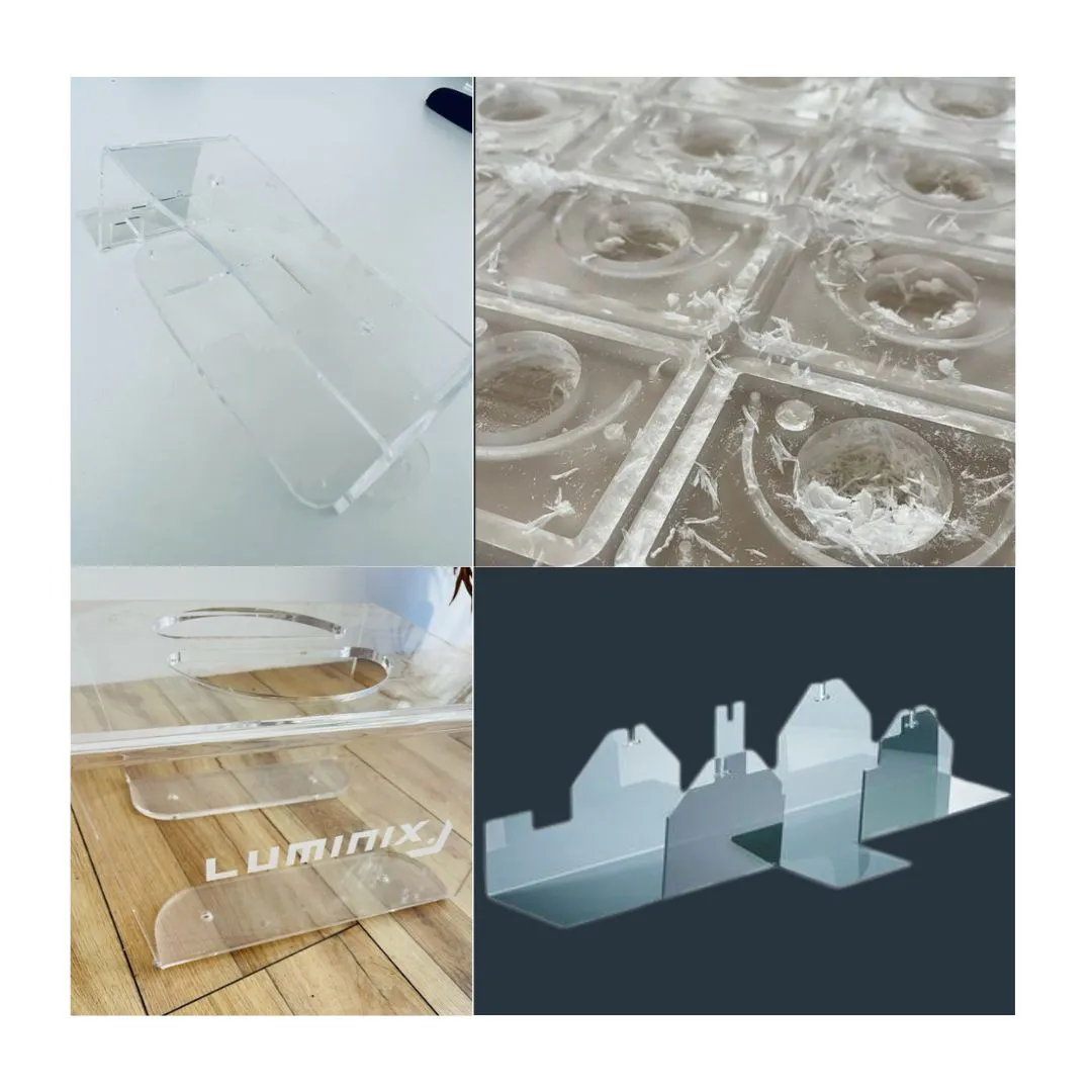 Ensemble d'usinage pliage assemblage et personnalisation de pièces en pmma