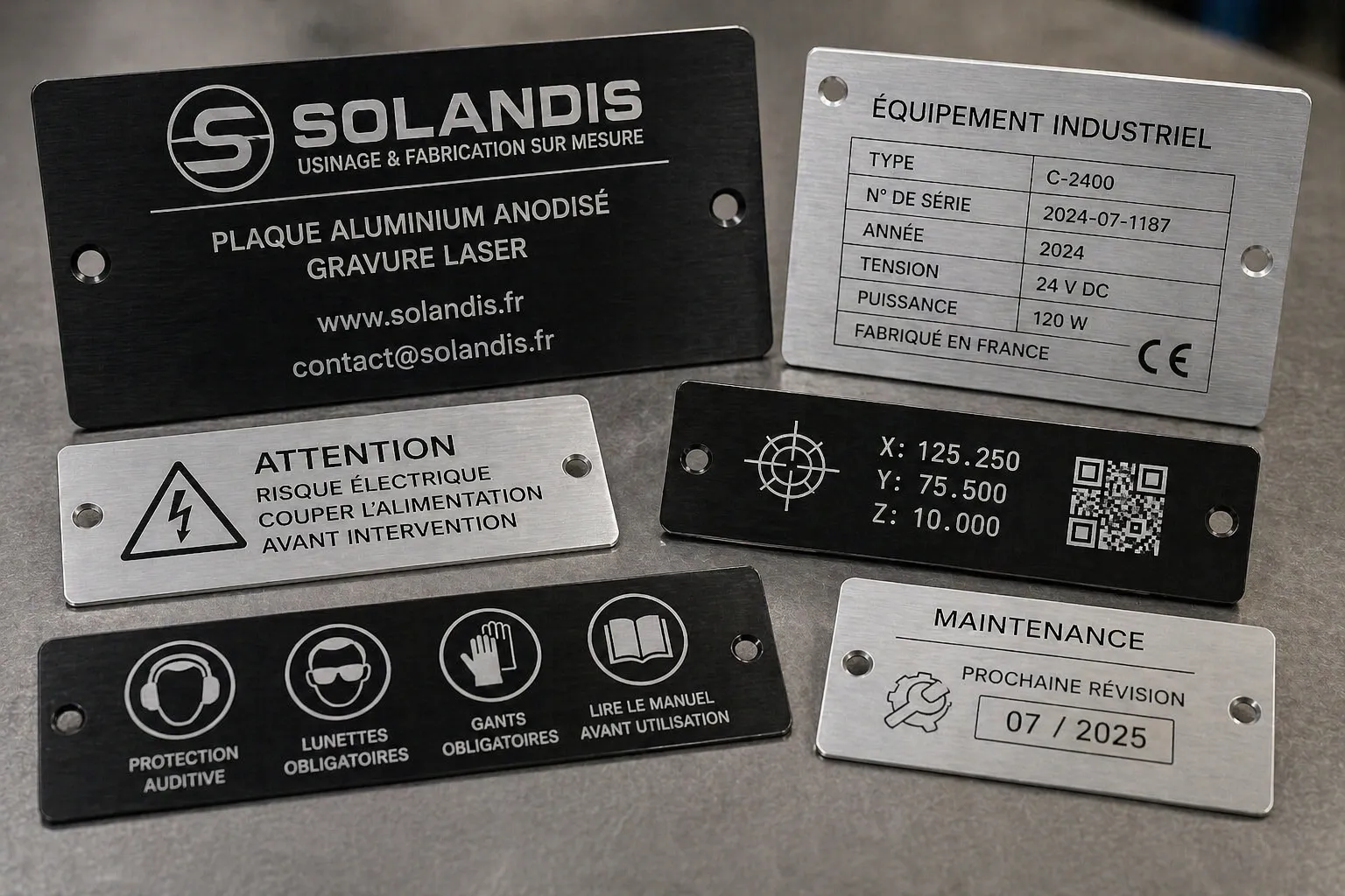Plaque signalétique premium gravée sur mesure par Solandis