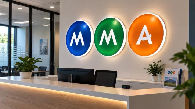 Enseigne lumineuse ronde pour mma posé sur mur du bureau.